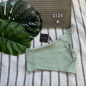 J-Lux label Women’s Crop one-shoulder top